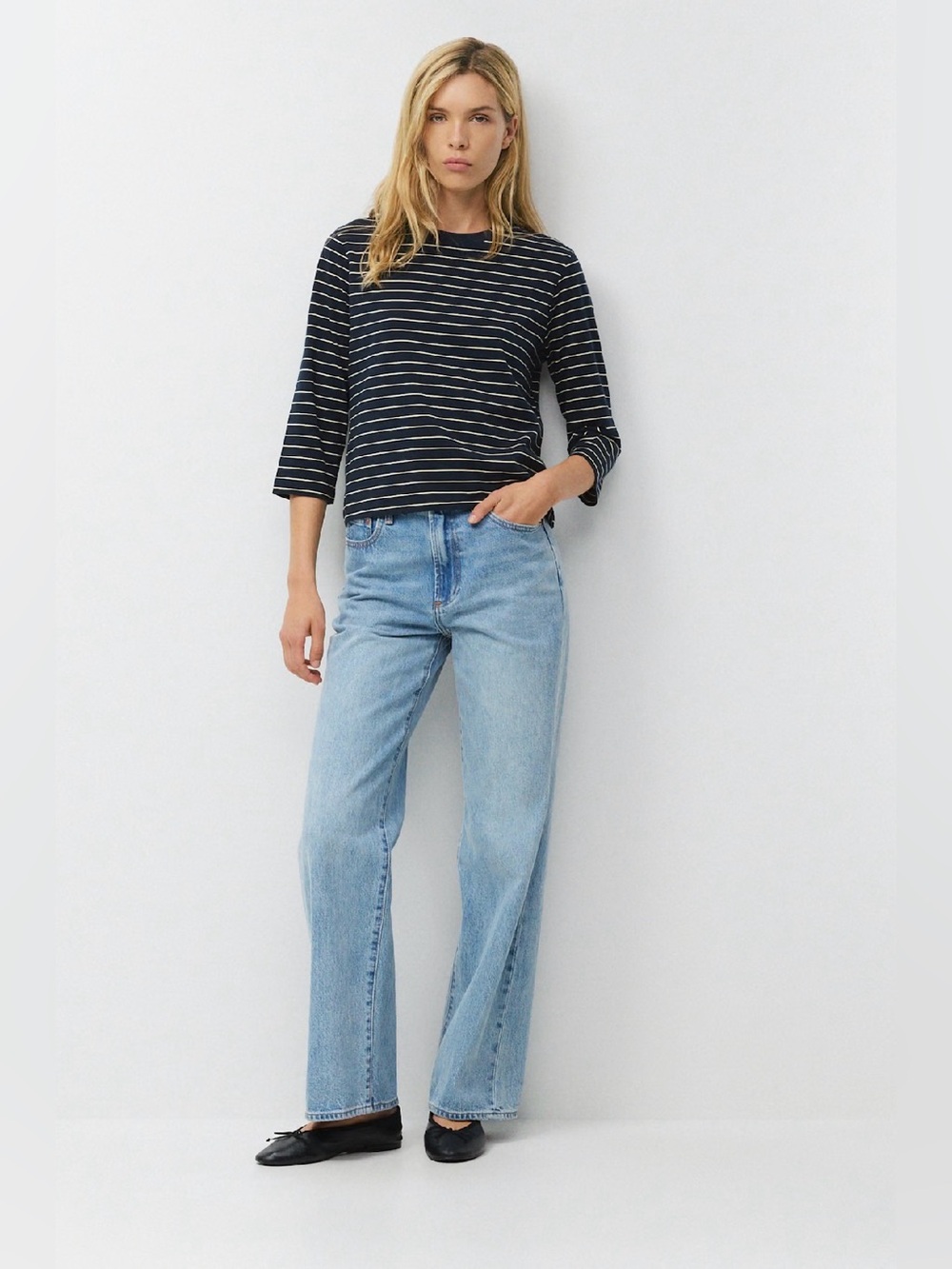 Aritzia Denim Forum The Farrah Hi-Rise Wide Leg Jeans Size 29 7 Yrs Bleu Taboo